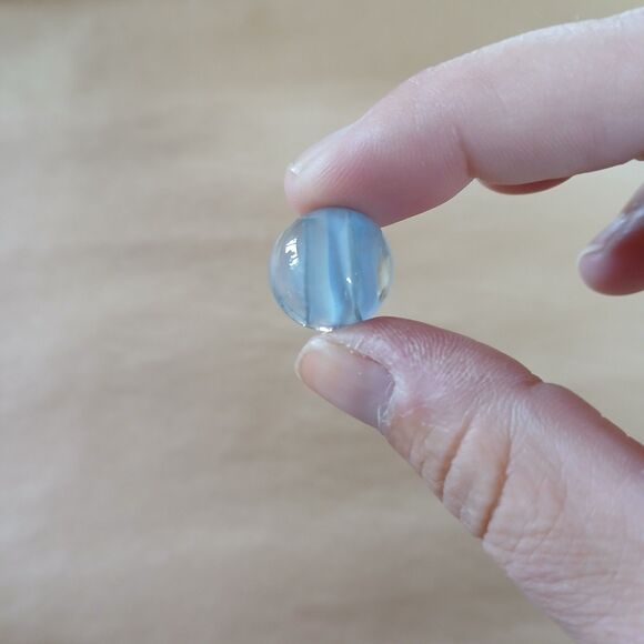 Light Blue Glass Cats Eye Marbles Lot of 3 - Picture 4 of 4